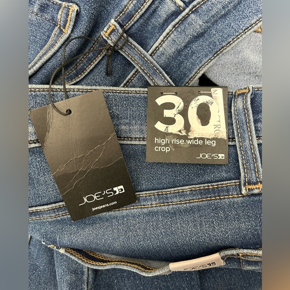 New! Joe’s Jeans High Rise Wide Leg Cropped Raw Hem Jeans Womens Size 30 - Picture 10 of 15